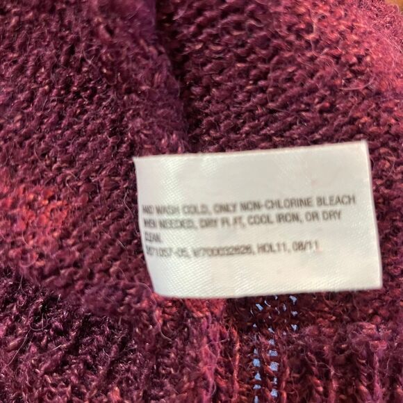 Gap Short Sleeve Wool Sweater Pullover V-Neck Shirt Red Women's Size Large - Picture 5 of 6